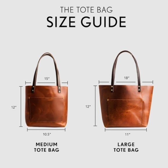 Portland Leather Goods Zip Top Tote Bag Leather Handbag Brown Medium Artisan - Picture 15 of 16